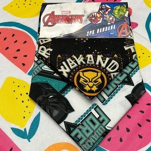 NWT Marvel avengers 2 pack wakanda forever bandanas 17.5”x17.5”